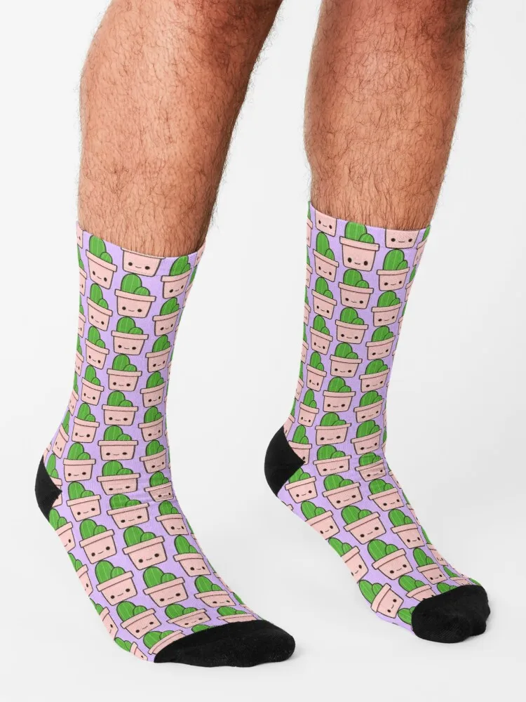 Cactus in cute pot Socks Sport Man Sock