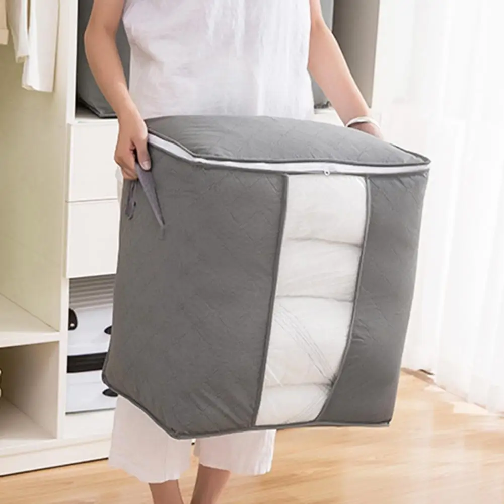 Folding Storage Bag Clothes Blanket Quilt Closet Sweater Box Set Non-woven Handbag Household Goods | Дом и сад