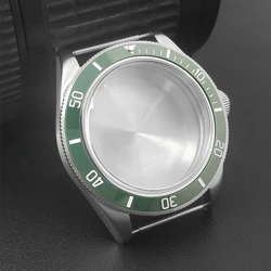 Neiton 39mm Silver Sterile Watch Case with Domed Sapphire Glass - Fit NH35 36 34 (Green)