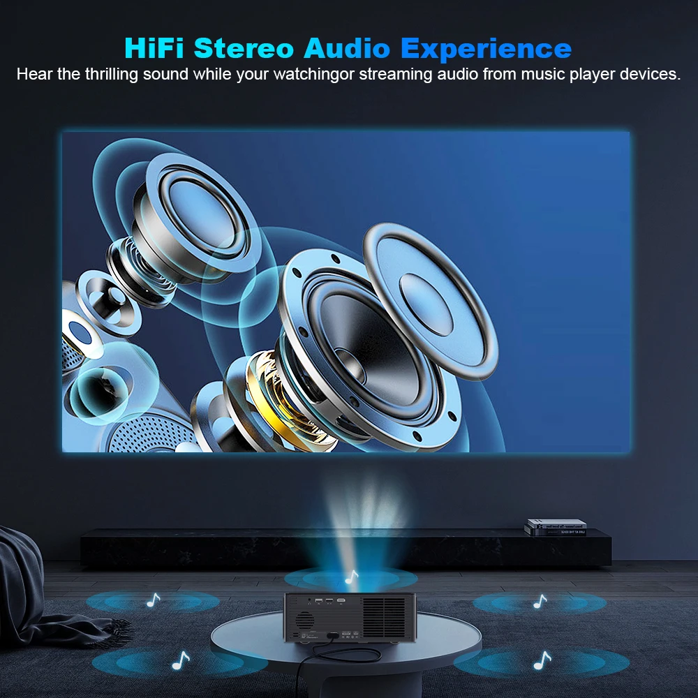 DESS Full HD 1080P Projector C5 WiFi LCD 4K Video Movie Android