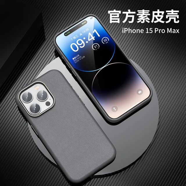 Luxury Original Leather Phone Case For iPhone 15 Pro Max For 15 Plus  Wireless Charging Magnetic Protect Covers - AliExpress