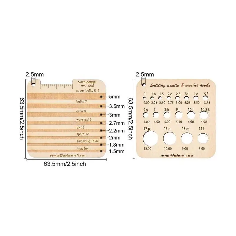 Multifunctional Knitting Needle Gauge Ruler Knitting Needle