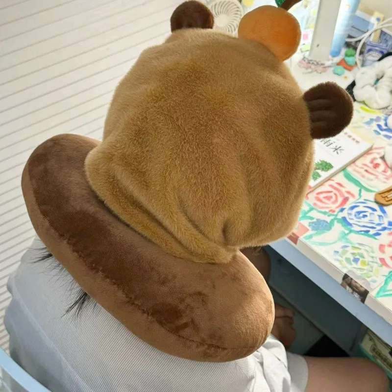 Cute Cartoon Capybara Plush Pillow For Women Lovely Animals Stuffed Pillows U Shaped Cushion Travel Pillow Neck Pillow 4
