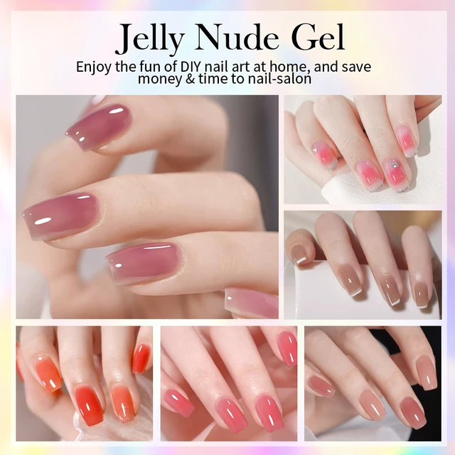 BORN PRETTY 10ML Jelly Nude Gel Polish Translucent Pink Milky White Nail Gel Manicure UV LED Semi Permanent Soak Off Nail Polish - Image 6