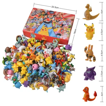 20-100Pcs 4-6 Cm Anime Pokemon Big Figure Toy Pikachu Action Figure Model Ornamental Decoration Collect Toys For Children’s Gift