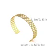 Fashion Open Hollow Adjustable Women's Cuff Bangle Bracelet, Retro Exaggerated Stainless Steel Gold Color Metal Bracelet 4