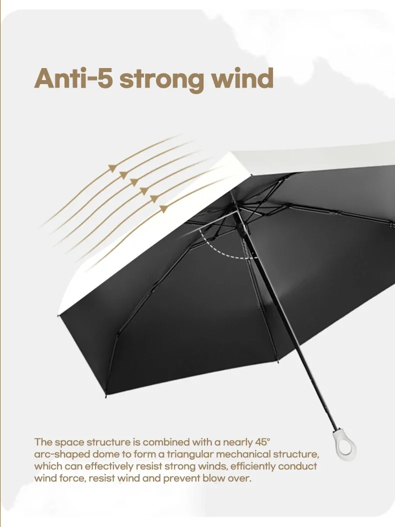 Portable Stylish Sun and Rain Umbrella with Enhanced UV Protection and Wind Resistance