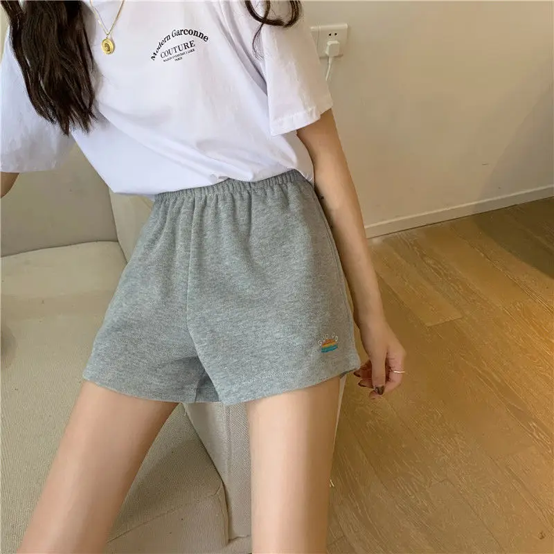 Korea Ulzzang plus size high waist slim loose shorts Letter printing Vintage women shorts casual fashion punk new hip-hop shorts cotton shorts