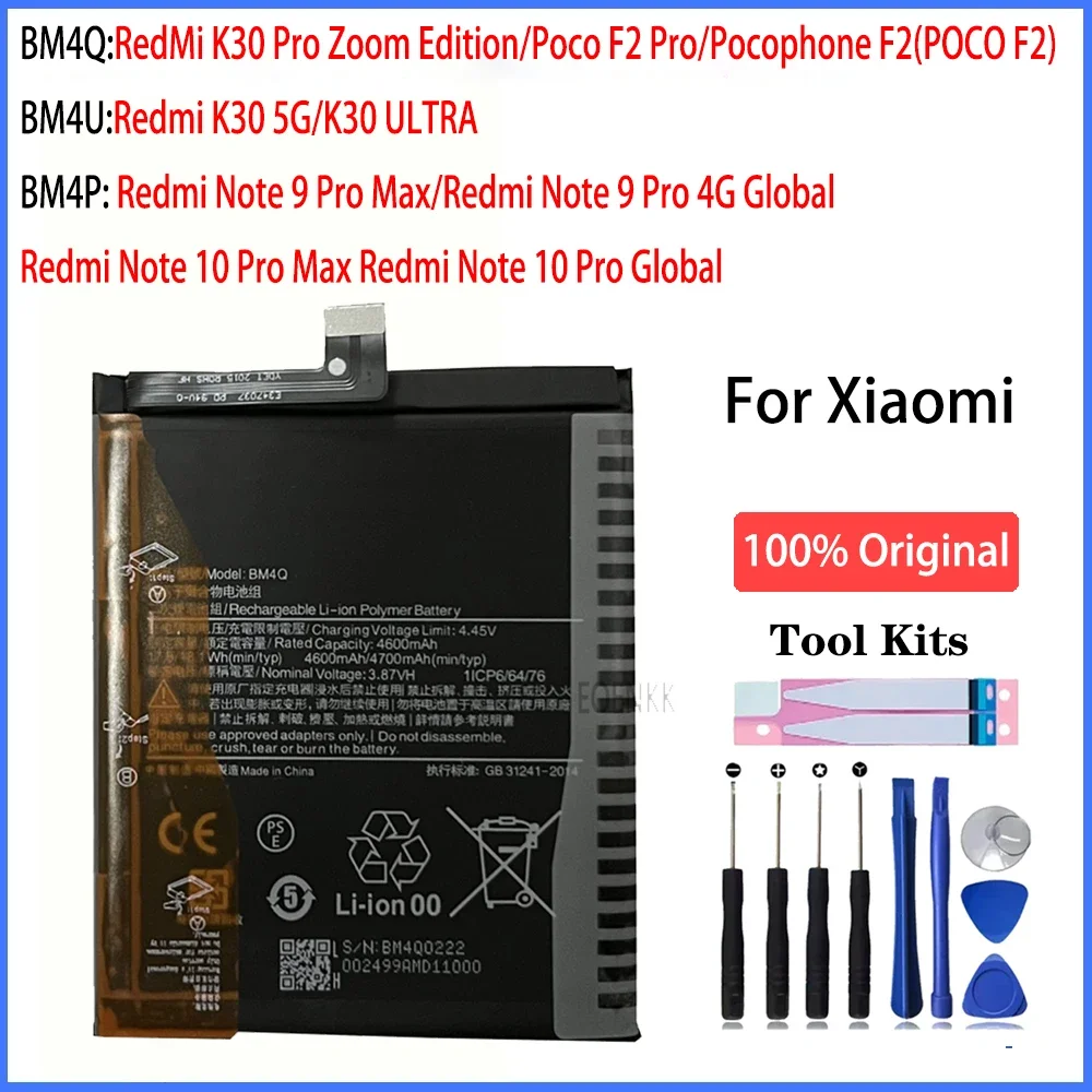 

BM4U BM4P BM4Q Original Battery For Xiaomi Redmi K30 Pro Mi Poco F2 Pro Redmi K30 K30i 4G 5G K30 Ultra Supreme Version Batteries