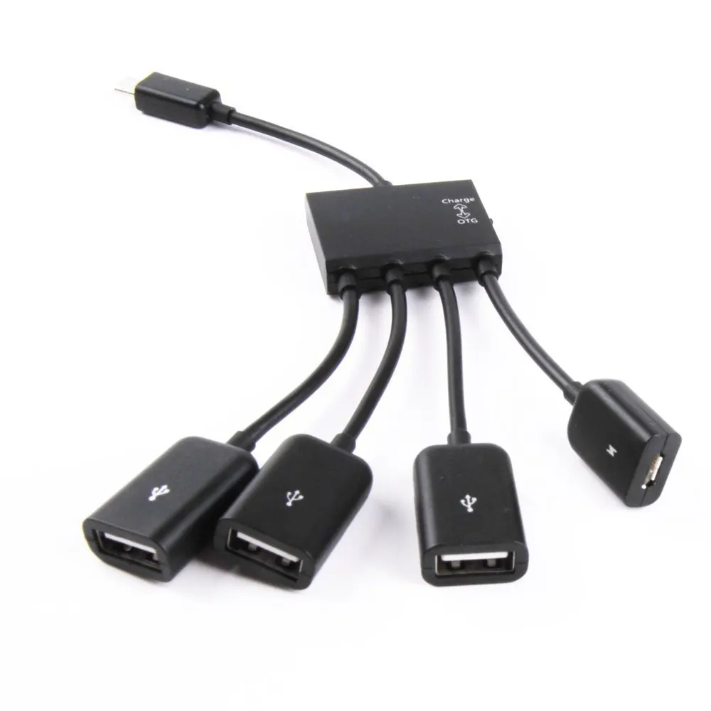 4 Port Micro USB Type-c Power OTG Extender Hub Cable for Android Tablet Smartphone U disk Mouse