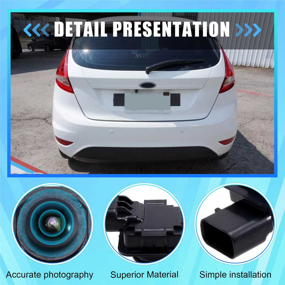 #644P Rear View Backup Camera D2BT-19G490-BC D2BT19G490BB Rear View Camera for Ford Fiesta 2014-