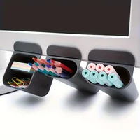 1/2pcs Desk Pen Holders, Clip-on Pencil Storage Containers, PP Plastic Desk Organizer Set with Strong Adhesive and Rounded Edges 5