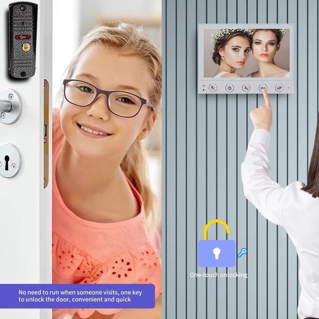Anjielosmart Wired Video Intercom Security Intercom 1200TVL HD Camera Video Door Phone Night Vision Cam 4