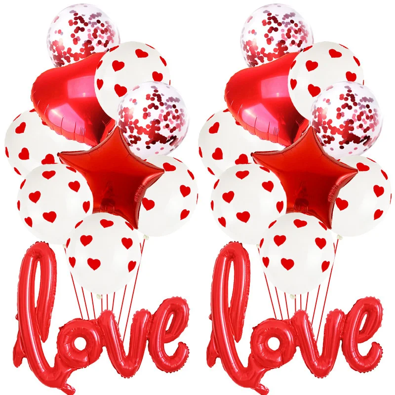 

Wedding party decoration Balloon set rose love balloon printing latex balloon star love aluminum foil balloon set wholesale