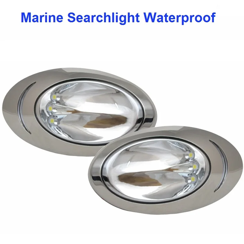 2 stücke 12V LED Boot Fernlicht Suchscheinwerfer 316 Edelstahl Wohnmobil  Seiten markierung/Dock Scheinwerfer ovale Hochgeschwindigkeits-Angel
