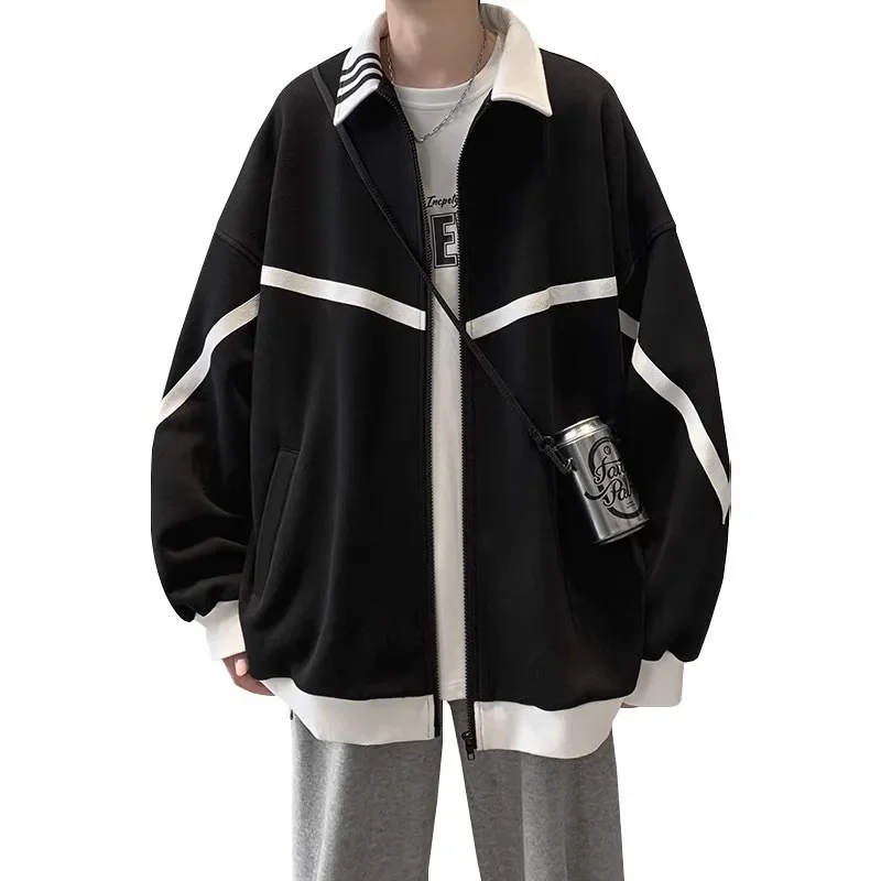 Korean Version of Men's Jacket High-end Sense Ins Trendy Brand Autumn/Winter Top Casual Loose Jacket Trendy Baseball Jacket Men
