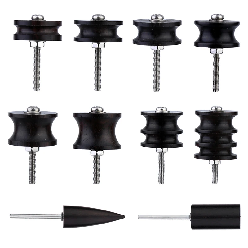 LMDZ 1PC Black Ebony Wood Leather Burnisher Polished Rods Leather Edge Polishing Slicker Flat/Pointed Head Handicraft DIY Tools leather tools leather craft tools leather craft tool
