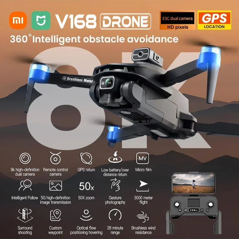 XIAOMI MIJIA V168 Drone 8K GPS Professional HD Aerial Photography Dual-Camera Omnidirectional Obstacle Avoidance Drone Original drone quadcopter