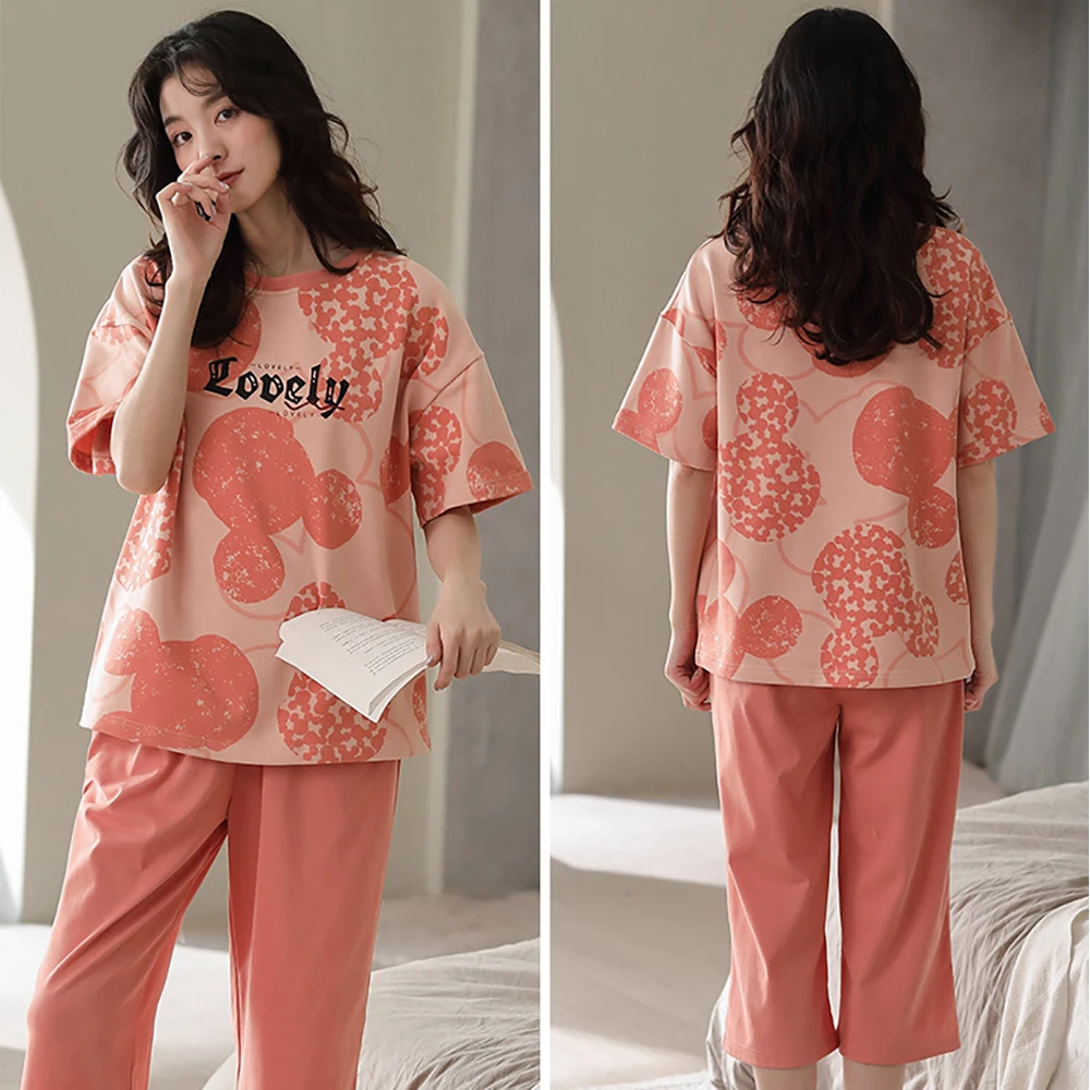 M-2XL High-quality 100% Cotton Pajamas Set 2024 New Summer Japanese Style Sleepwear Casual Breathable Soft Short Sleeve Homewear