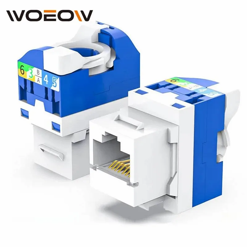 

WoeoW 10PCS CAT6 CAT6A CAT5e RJ45 Tool-Less Keystone Jack, No Punch Down Tool Required UTP Module Connector 10PCS