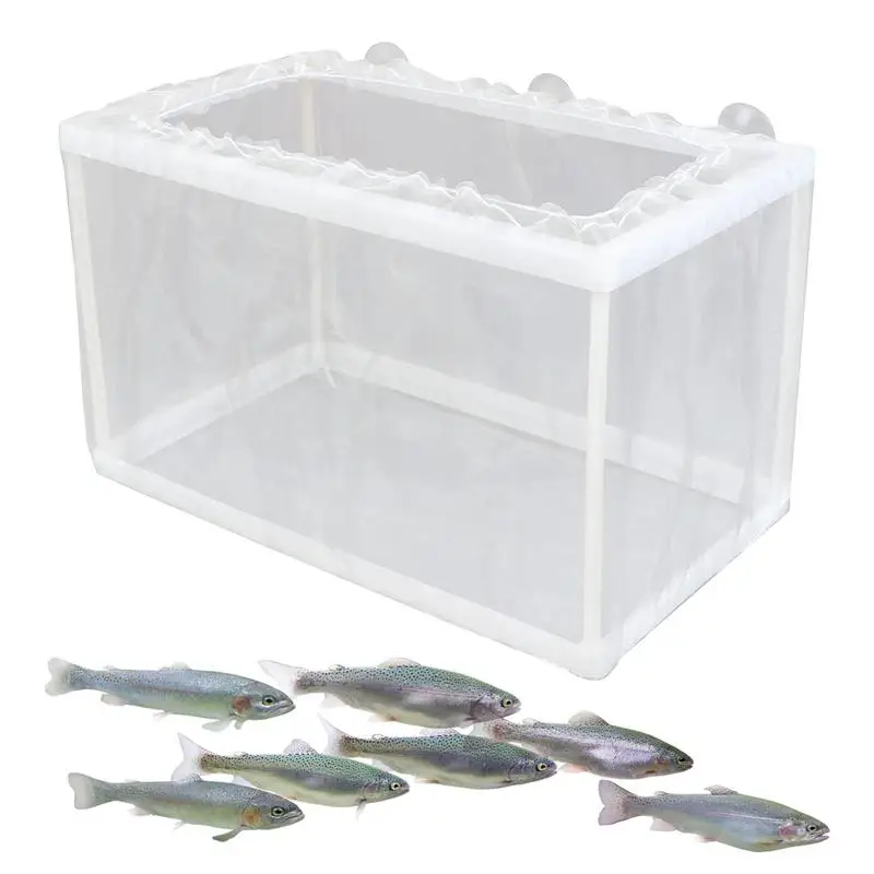 Fish Breeder Box with Suction Aquarium Breeder Box Fish Incubator Mesh tank breeding isolation box Fry Hatchery