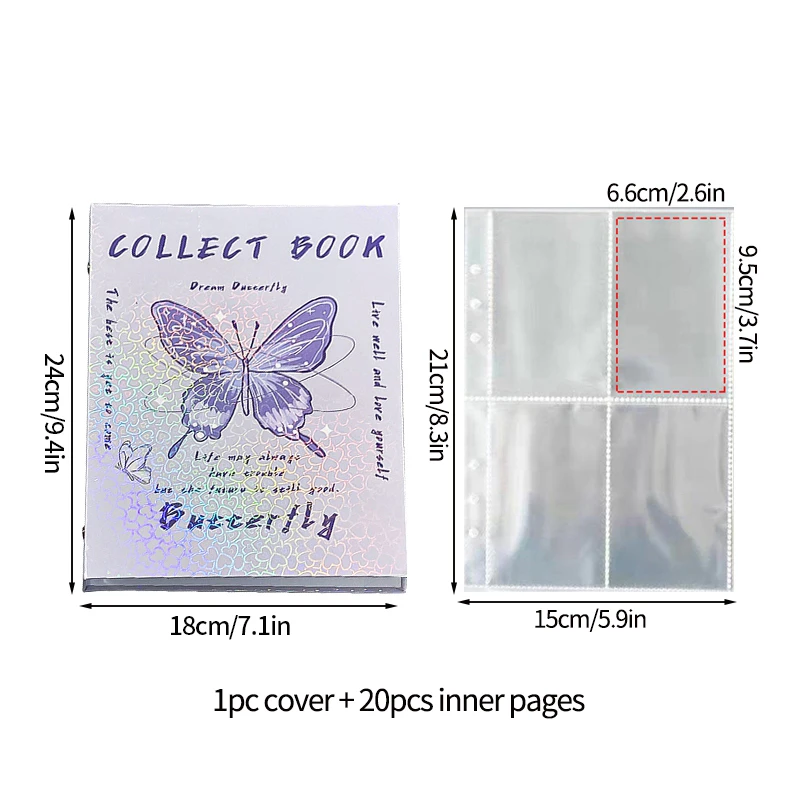 thumbnail image 1 of Máquina encuadernadora de tarjetas fotográficas Kpop, libro de colección de tarjetas de hojas sueltas, carpeta de tarjetas con forma de mariposa, protector de imágenes de ídolos, 1 of 5