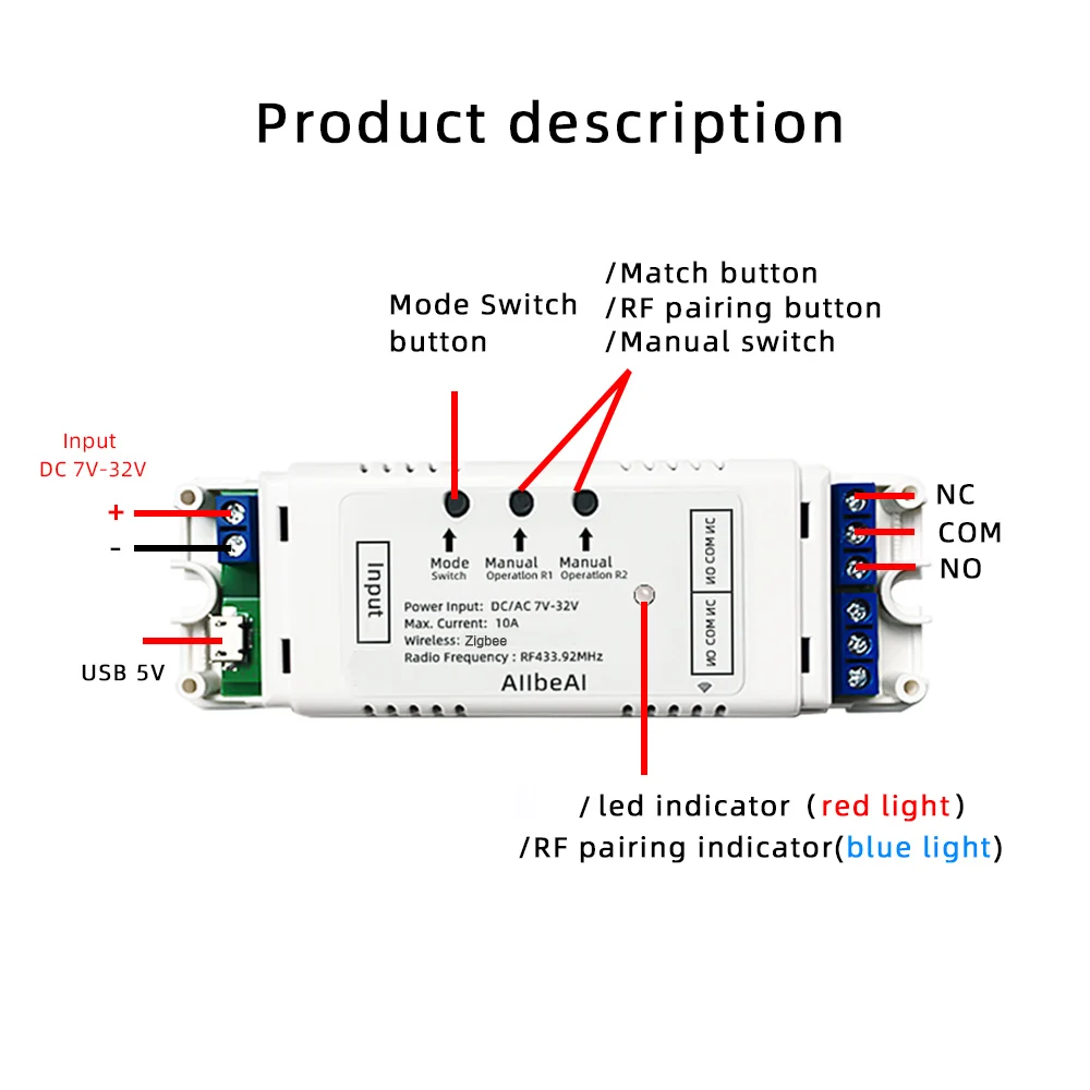 modulo esperto 2ch do interruptor de zigbee 05