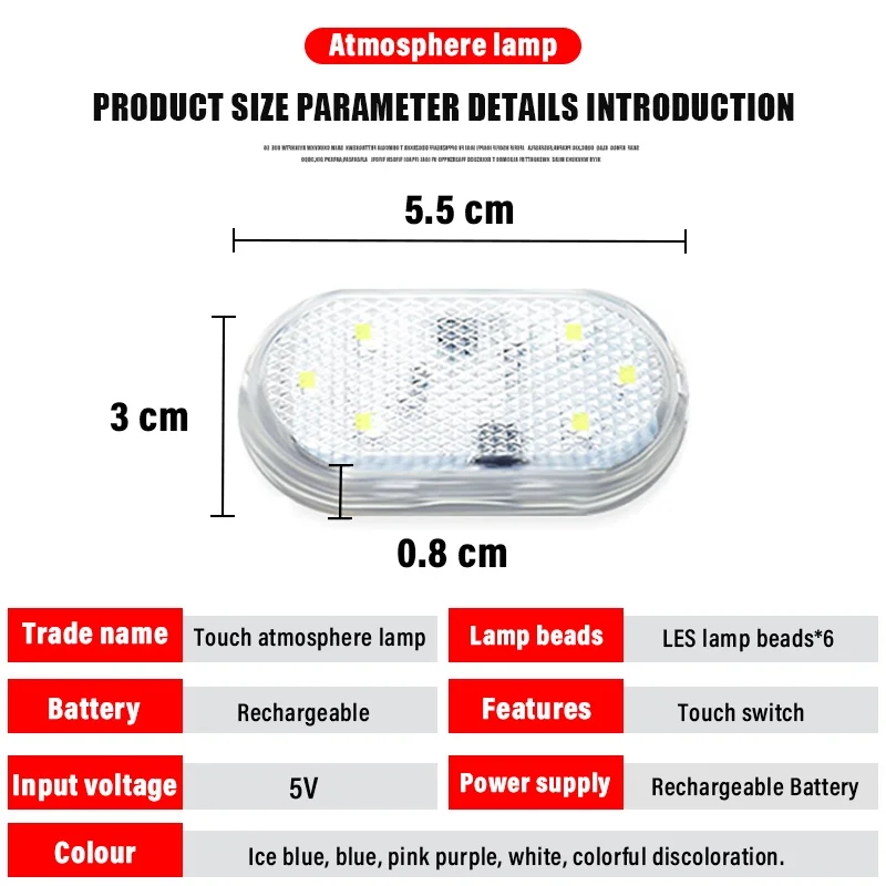 Wireless Leds Interior light LED Lamp Magnetic Car Ceiling Lamp Reading Light Car Decorations Roof Magnet led light