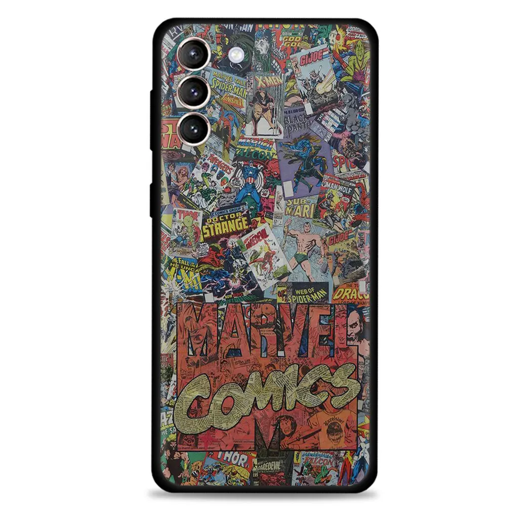 Marvel Avenger Superhero Logo Comics Phone Case For Samsung Galaxy S22 S21 S20 Ultra FE S10 S9 S8 Plus 5G Cover Silicone Funda 