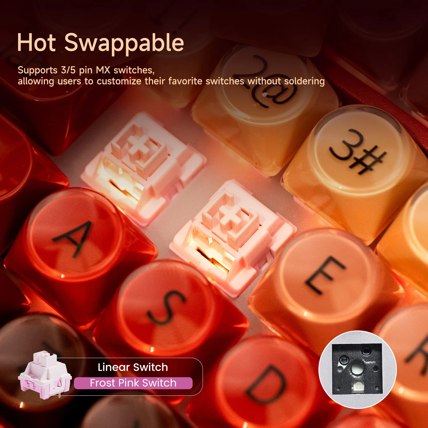 AKKO 5075 X Veekos K75 ゲーミングメカニカルキーボード 75% RGB 3/5