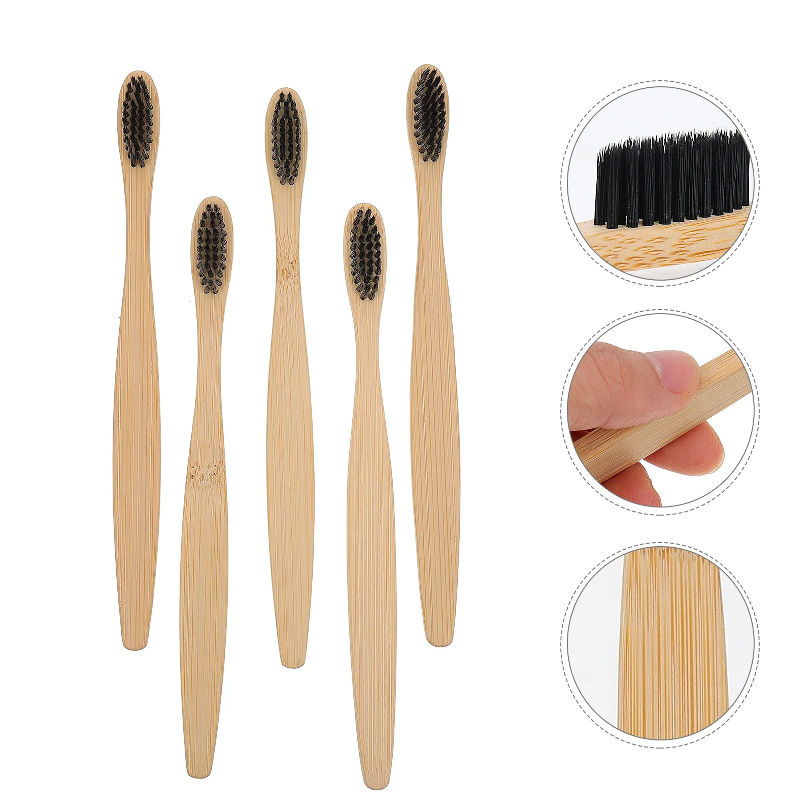 

10 Pcs Wooden Bamboo Handle Toothbrush Care Tools Practical Toothbrushes Handheld