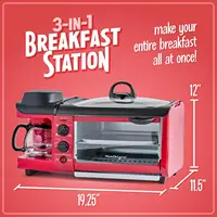 3-in-1 Breakfast Station - Includes Coffee Maker, Non-Stick Griddle, and 4-Slice Toaster Oven - Versatile Breakfast Ma 2