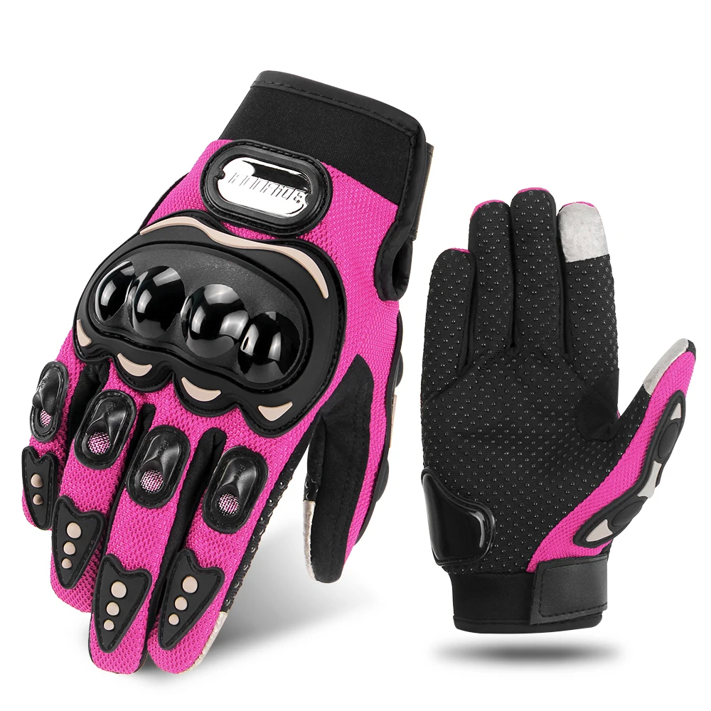 Motorcycle Glove Men Women Touch Screen Summer Cycling Racing Full Finger Motorbike Bicycle Motocross Pink Gloves motorcycle gloves,sports gloves,cycling gloves