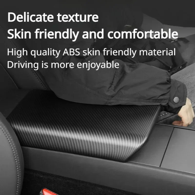 Glans carbon armsteun cover voor Tesla Highland