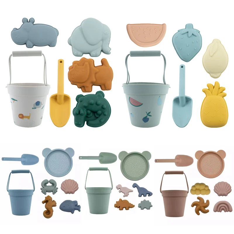 

Silicone Beach Toys Kids Sand Molde Tools Set Summer Water Play Baby Funny Game Cute Animal Mold Soft Swimming Bath Toy Children