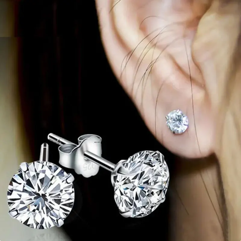 Женские серьги из серебра 100% пробы, с фианитом