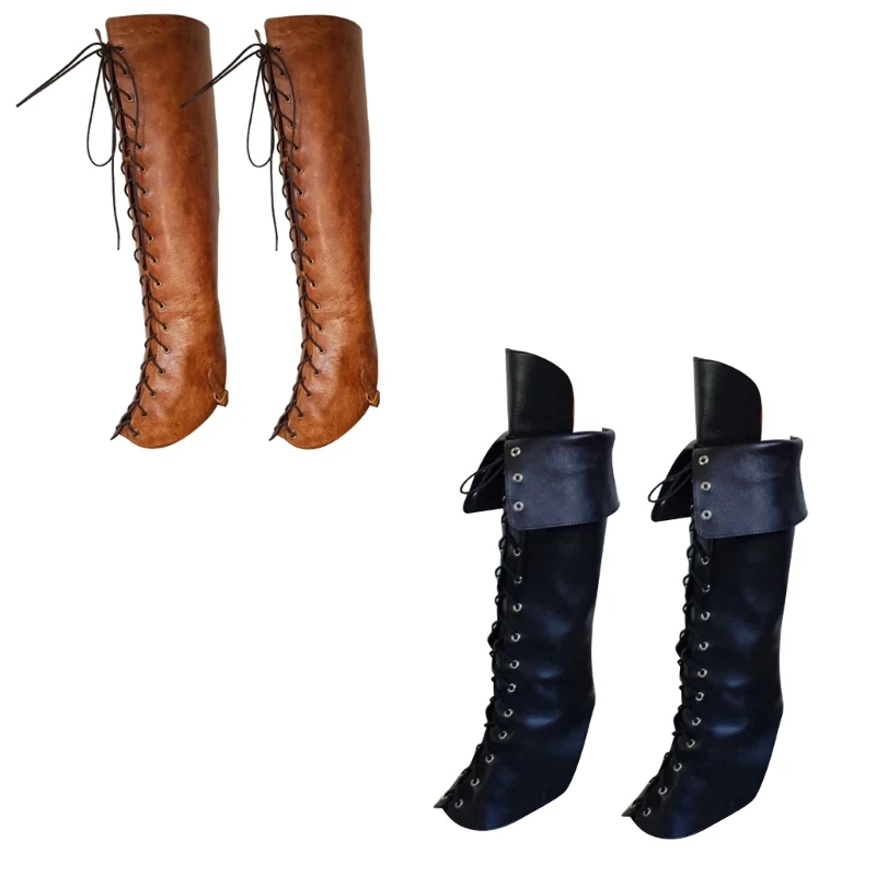 

L93F Medieval Boot Covers Spats Knight Cosplay Costume Accessory