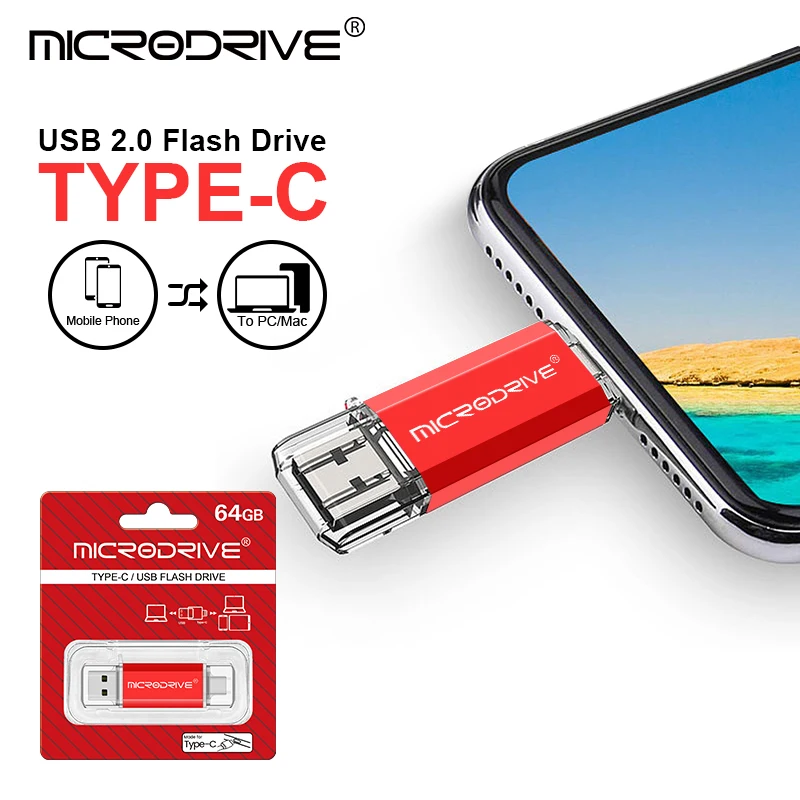OTG 타입 C USB 플래시 드라이브 실제 용량 8GB 16GB 32GB 64GB 128GB USB 마이크로 펜드라이브 스마트폰용