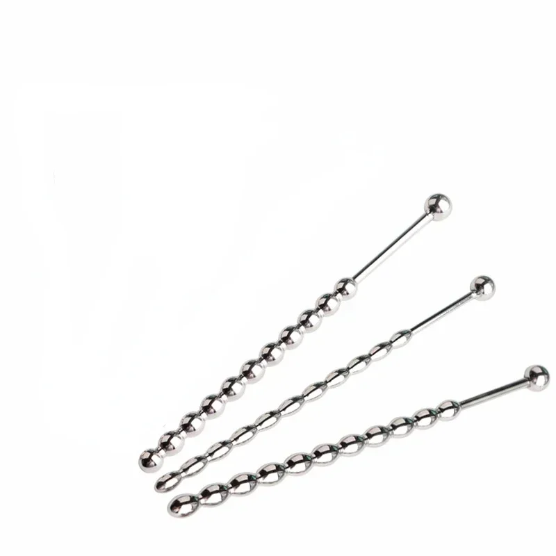 Stainless Steel Penis Plug Electrical Shock Uretral Stimulator Urethral Sounding Beads Penis Massage Wand Sex Toys for Men