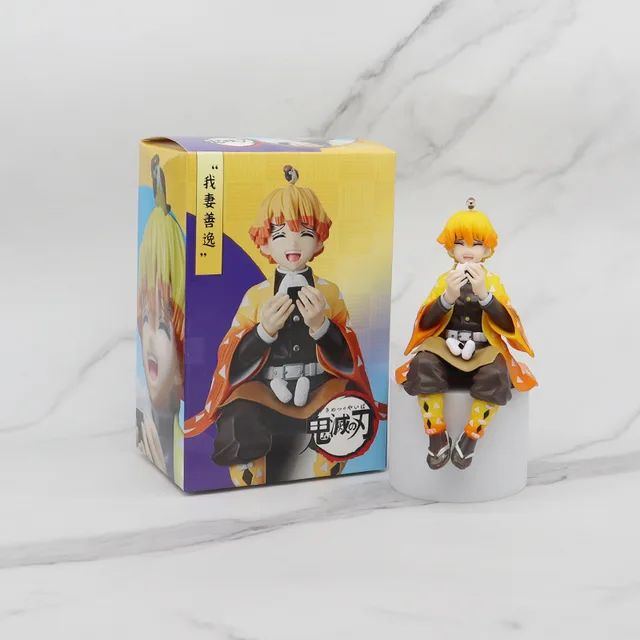 zenitsu eating rice ball  NINJAMO Zenitsu Agatsuma Rice Ball PVC Figure  Anime Demon Figure Anime Toy Statue Sitting Pose