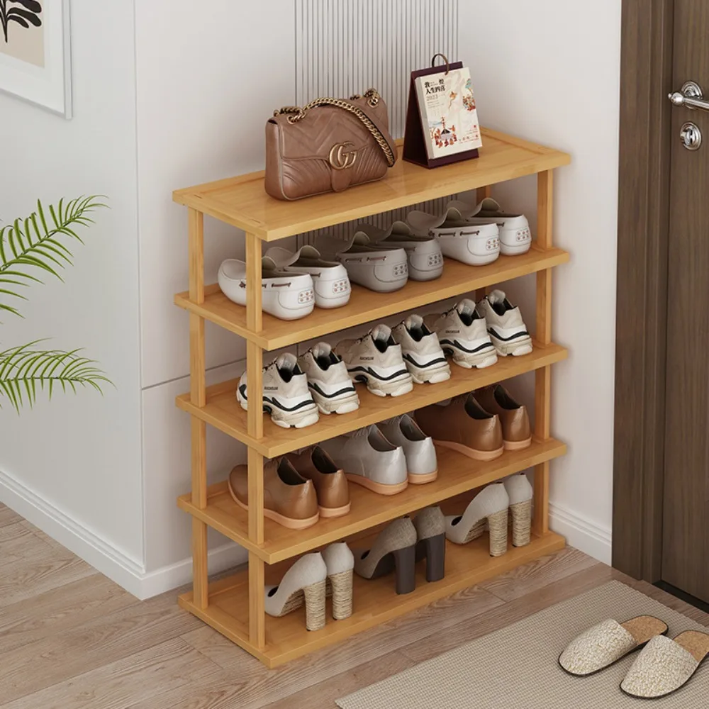 Bamboo Shoe Rack Multi-Layer Stackable Shoe Organizer Wall Corner Storage Racks Space Saving Shoes Cabinet Diy Storage Shelves shoe rack,shoe organizer,shoe cabinet