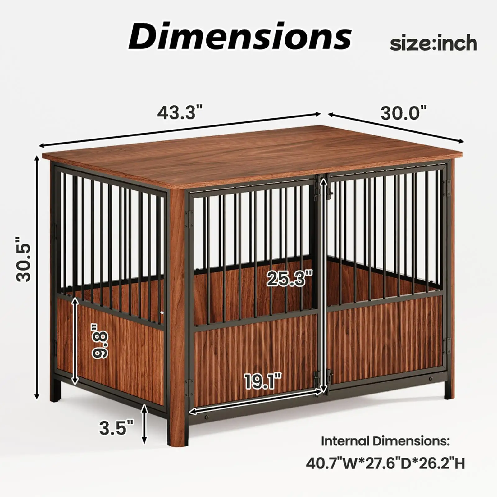 Pens Hutches Walnut Furniture Dog Cage Large Medium Pet House Decorative Indoor Crate Table for Bedroom