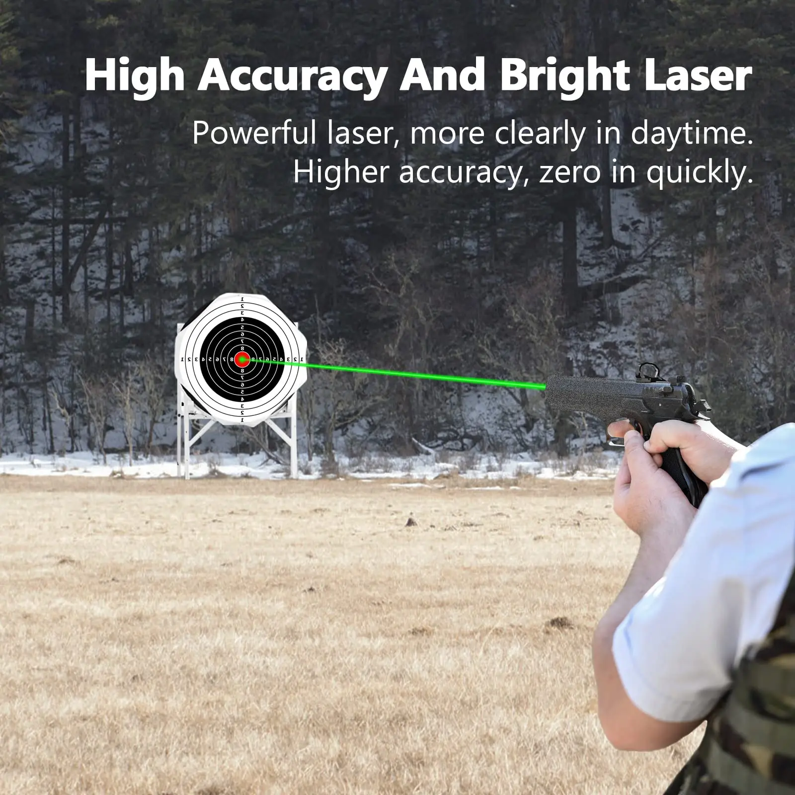 9mm Green Laser Boresighter Fit Handgun with 12 Batteries EZshoot High Accuracy Hunting Tactical