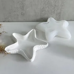 3D Starfish Tray Silicone Mold DIY Pentagram Jewelry Storage Pallet Molds Plaster Concrete Resin Plate Casting Mould Home Decor