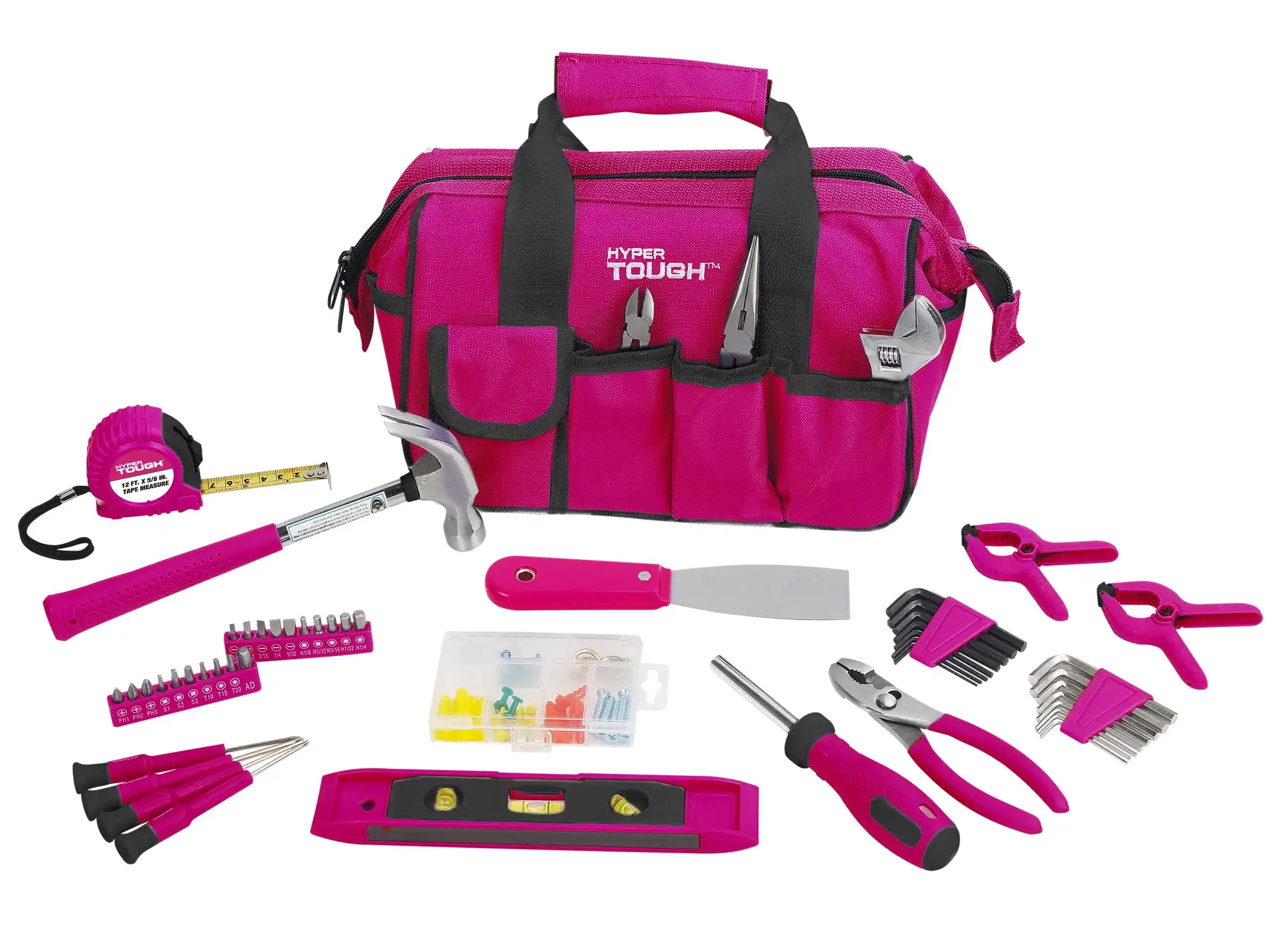 

Hyper Tough 89-Piece Pink Household Tool Set, Gift for Mom, 9201