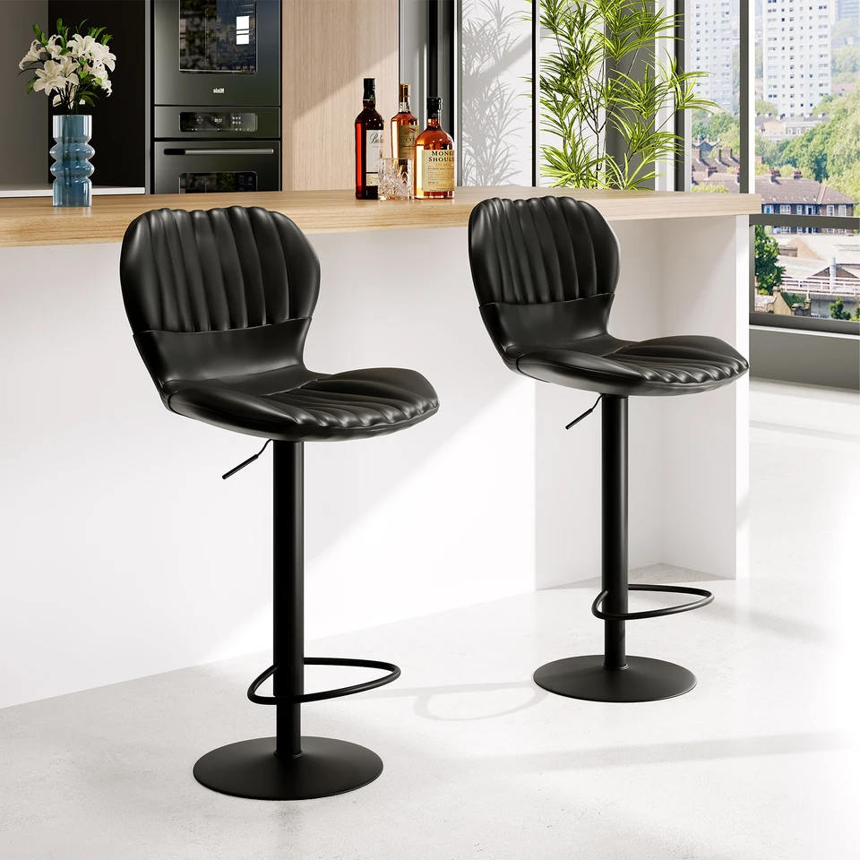 Set of 4 Modern Adjustable Swivel Bar Chairs