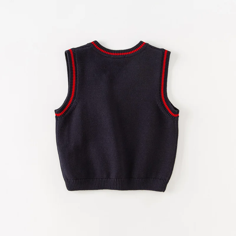 Dave Bella Baby Boys Sleeveless Sweaters Autumn Grils Cotton Vest Coat Tops Waistcoat Pullover Outerwear 2-9Y DB3236719