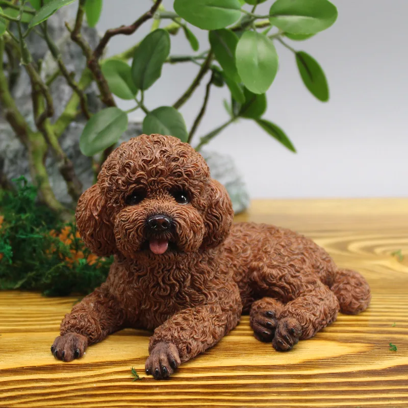 Harz Teddy Hund Figur Kleintier Wohnkultur Miniatur Garten Auto Dekoration  Ornament Mini Puppen Kinder Desktop-Modell Geschenk