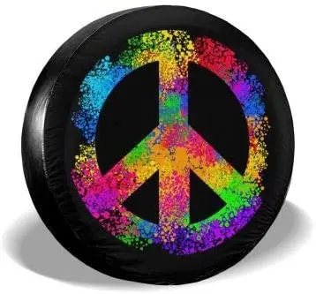 

Запасные покрышки Delerain с символом хиппи, водонепроницаемый пыленепроницаемый запасной чехол для колеса, Универсальный Подходит для Jeep, трейлера, RV, SUV, вещь