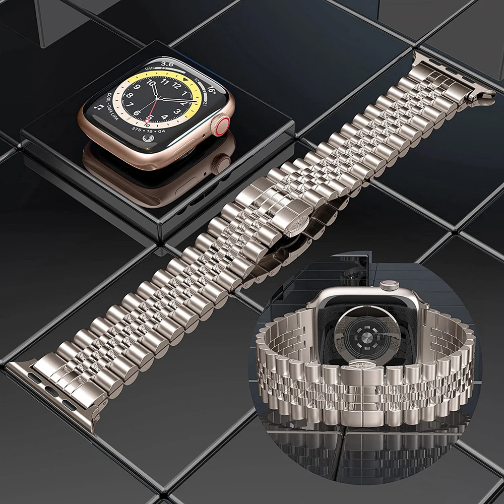

Ремешок из нержавеющей стали для apple watch Series 9 8 7, деловой браслет для iwatch ultra2 se 6 5 4 3 band, 45 мм 44 мм 41 мм 40 мм ultra 49 мм